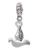 2-D Small Dove Rope Charm Bead Dangle