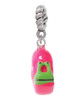 Resin Hot Pink Love Snail Rope Charm Bead Dangle