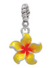 Yellow and Orange Plumeria Flower Rope Charm Bead Dangle