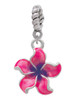 Hot Pink and Purple Plumeria Flower Rope Charm Bead Dangle