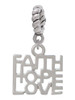 Faith Hope Love Rope Charm Bead Dangle