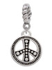 Beaded Peace Sign Rope Charm Bead Dangle