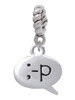 Emoticon :-P - Cheeky - Rope Charm Bead Dangle