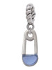 2-Sided Blue Baby Safety Pin Rope Charm Bead Dangle