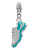 Running Shoe Teal Rope Charm Bead Dangle