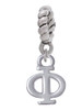 Small Greek Letter - Phi - Rope Charm Bead Dangle