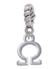 Small Greek Letter - Omega - Rope Charm Bead Dangle