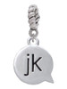Text Chat - jk - Just Kidding - Rope Charm Bead Dangle
