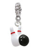 Bowling Pins with Bowling Ball Rope Charm Bead Dangle