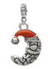 Small Crescent Moon Santa Rope Charm Bead Dangle