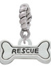 Mini ''Rescue'' Dog Bone Rope Charm Bead Dangle