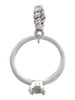 Large Engagement Ring with Crystal Rope Charm Bead Dangle