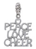 Peace Love Cheer Rope Charm Bead Dangle