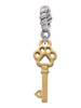 Small Gold Tone Open Paw Key Rope Charm Bead Dangle