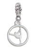 Silhouette Gymnast Disc - Raised Leg Split Rope Charm Bead Dangle