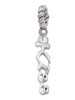 Small Kiss Script Rope Charm Bead Dangle