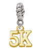 Gold Tone 5K Rope Charm Bead Dangle
