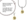Capital Gold Tone Letter - N - Pebble Disc - Rope Charm Bead Dangle
