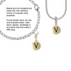 Capital Gold Tone Letter - V - Pebble Disc - Rope Charm Bead Dangle
