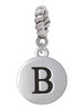 Capital Letter - B - Pebble Disc - Rope Charm Bead Dangle