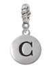 Capital Letter - C - Pebble Disc - Rope Charm Bead Dangle