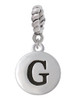 Capital Letter - G - Pebble Disc - Rope Charm Bead Dangle
