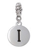 Capital Letter - I - Pebble Disc - Rope Charm Bead Dangle