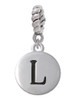 Capital Letter - L - Pebble Disc - Rope Charm Bead Dangle