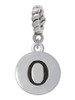 Capital Letter - O - Pebble Disc - Rope Charm Bead Dangle