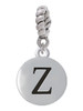 Capital Letter - Z - Pebble Disc - Rope Charm Bead Dangle