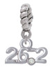 Marathon - 26.2 with Clear Crystal Rope Charm Bead Dangle