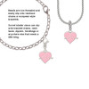 Heartbeat on Pink Heart Rope Charm Bead Dangle