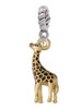Gold Tone Brown Giraffe Rope Charm Bead Dangle