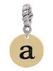 Gold Tone Disc 1/2'' Initial - a - Charm Bead Dangle