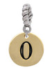 Gold Tone Disc 1/2'' Number - 0 - Rope Charm Bead Dangle