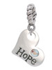 Hope Heart with AB Crystal Rope Charm Bead Dangle