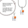 Love with Orange Paw Rope Charm Bead Dangle