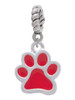 Medium Translucent Red Paw Rope Charm Bead Dangle