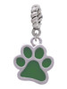 Medium Translucent Green Paw Rope Charm Bead Dangle