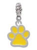 Medium Translucent Yellow Paw Rope Charm Bead Dangle