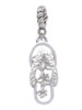 White Open Plumeria Flower Flip Flop Rope Charm Bead Dangle