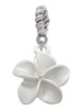 White Plumeria Flower Rope Charm Bead Dangle