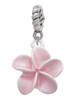 Pink Plumeria Flower Rope Charm Bead Dangle