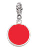 Small Red Enamel Disc Rope Charm Bead Dangle