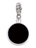Small Black Enamel Disc Rope Charm Bead Dangle