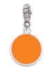 Small Orange Enamel Disc Rope Charm Bead Dangle