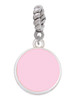 Small Pink Enamel Disc Rope Charm Bead Dangle