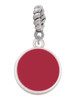Small Maroon Enamel Disc Rope Charm Bead Dangle