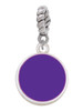 Small Purple Enamel Disc Rope Charm Bead Dangle