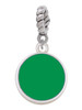 Small Green Enamel Disc Rope Charm Bead Dangle